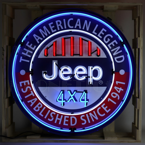 Jeep Round Neon Sign