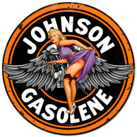 Johnson Gas Metal Sign - 14" Round