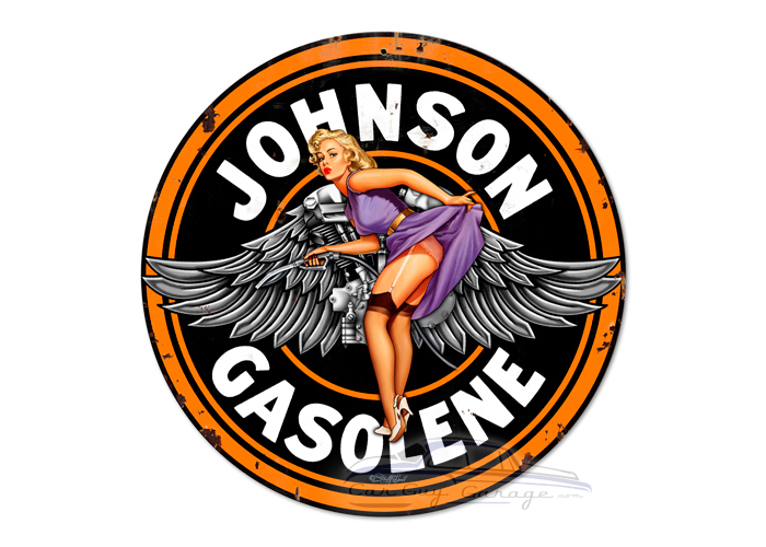 Johnson Gas Metal Sign - 14" Round