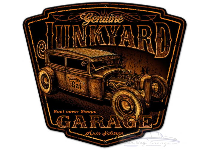 Junk Yard Metal Sign - 14" x 19"