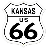Kansas Route 66 Metal Sign - 28" x 28" Custom Shape