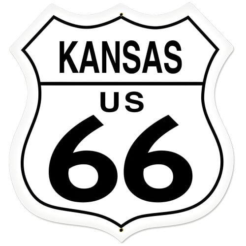 Kansas Route 66 Metal Sign - 28" x 28" Custom Shape