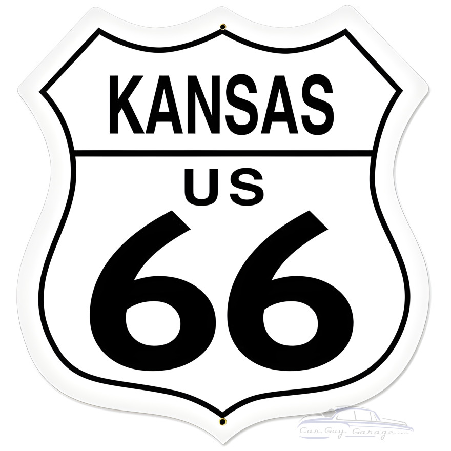 Kansas Route 66 Metal Sign - 28" x 28" Custom Shape