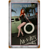 Keeping You Rolling Metal Sign - 12" x 18"