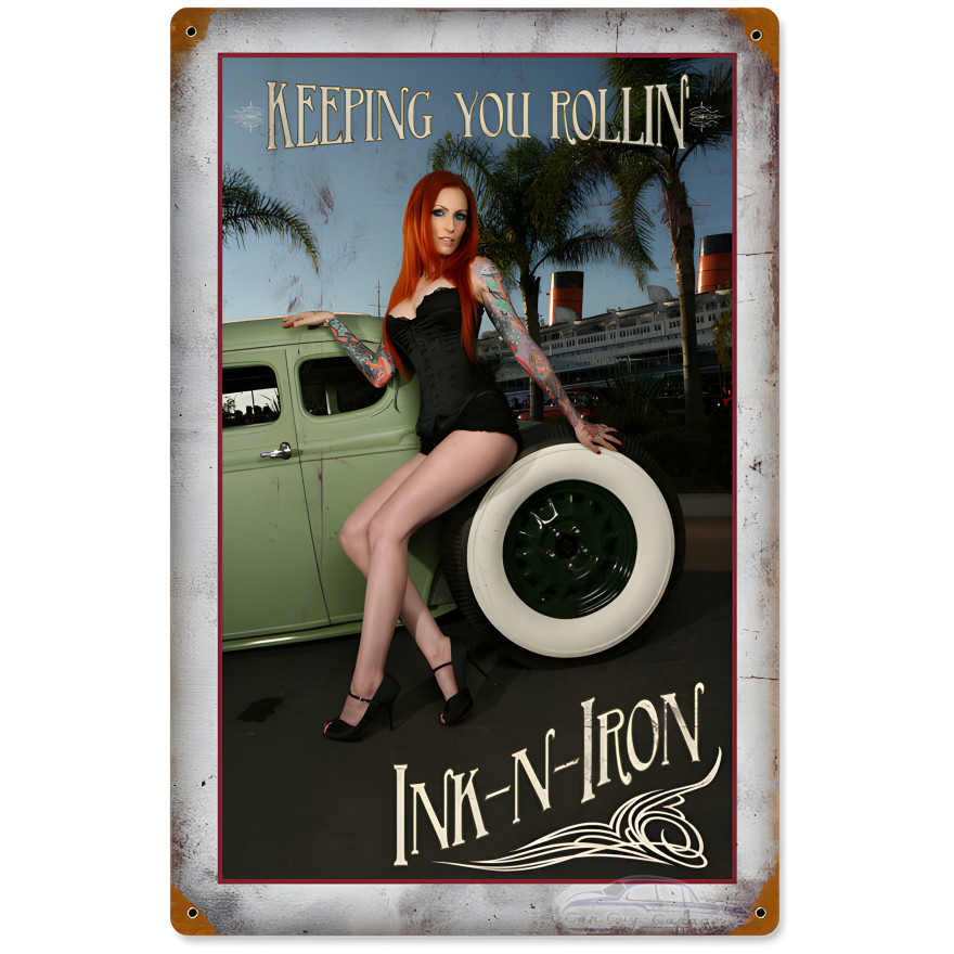 Keeping You Rolling Metal Sign - 12" x 18"