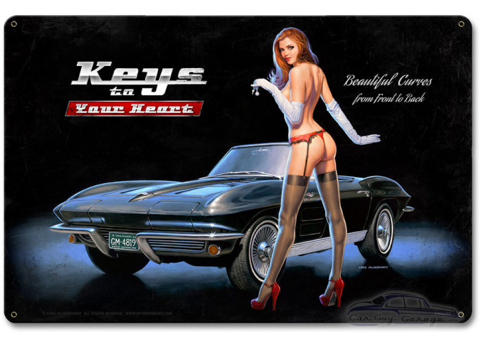Keys To Your Heart Metal Sign