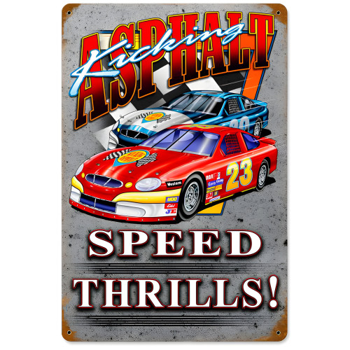 Kicking Asphalt Metal Sign - 12" x 18"