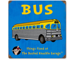 Kids Bus Metal Sign