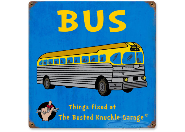 Kids Bus Metal Sign