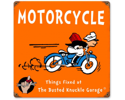 Kids Motorcycle Metal Sign - 12" x 12"