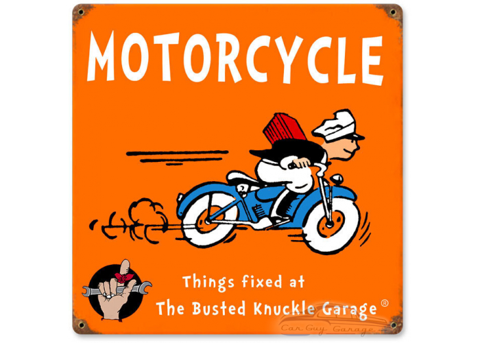 Kids Motorcycle Metal Sign - 12" x 12"