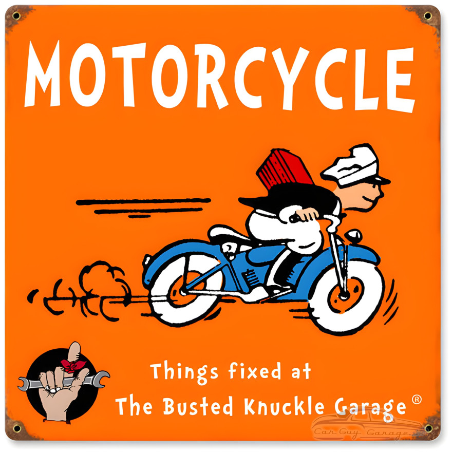Kids Motorcycle Metal Sign - 12" x 12"