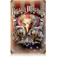 Killer Machine Metal Sign - 12" x 18"