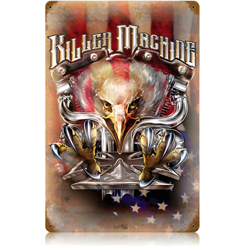 Killer Machine Metal Sign - 12" x 18"