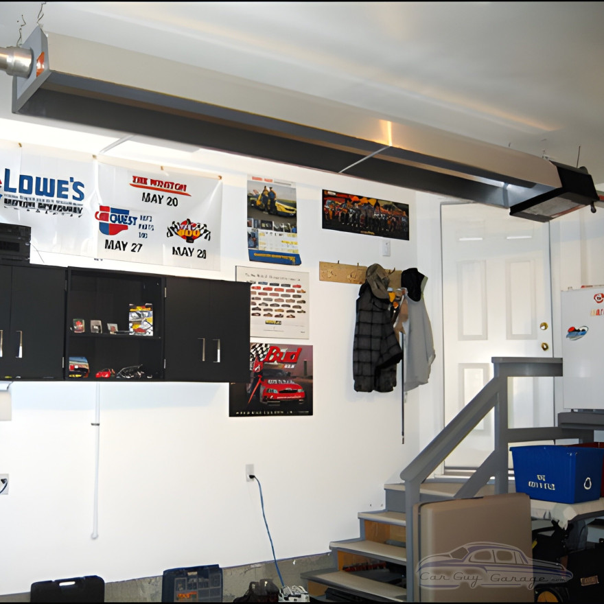 20,000-40,000 BTU Radiant Tube Garage Heater, Adjustable NG/LP, 10 ft