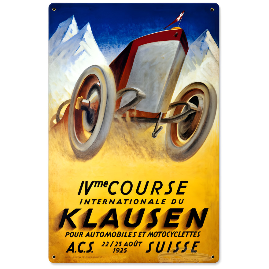 Klausen Suisse Metal Sign - 12" x 18"