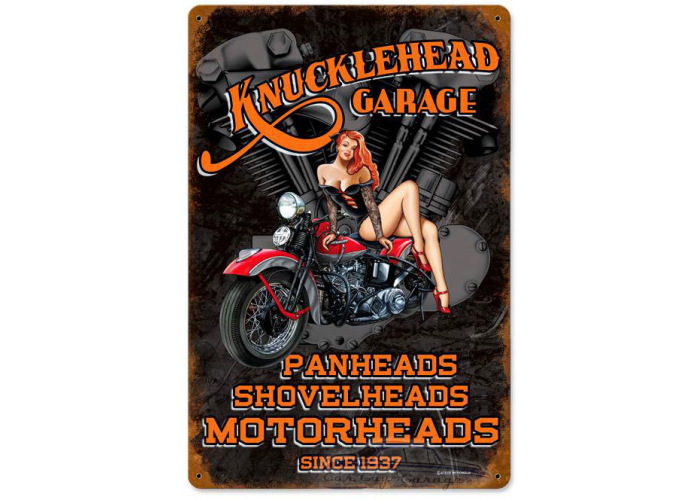 Knuckle Garage Metal Sign