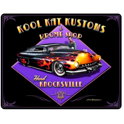 Kool Kat Kustoms Metal Sign - 15" x 12"