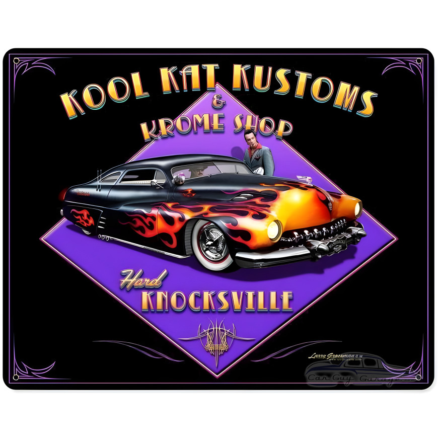 Kool Kat Kustoms Metal Sign - 15" x 12"