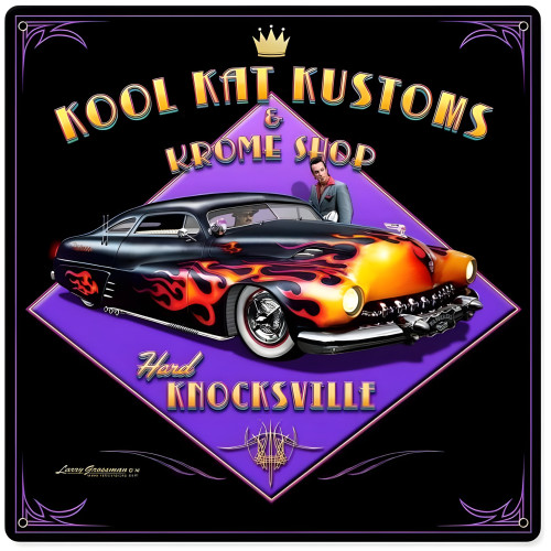 Kool Kat Kustoms Metal Sign - 12" x 12"