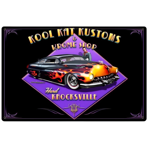 Kool Kat Kustoms Metal Sign - 18" x 12"