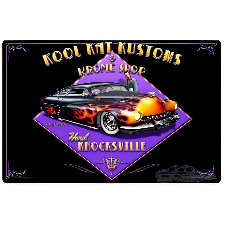Kool Kat Kustoms Metal Sign - 18" x 12"