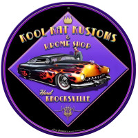 Kool Kat Kustoms Metal Sign - 14" Round