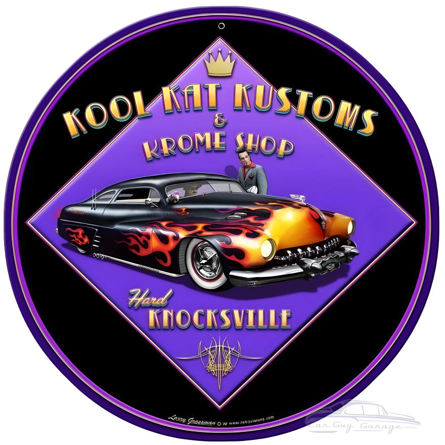 Kool Kat Kustoms Metal Sign - 14" Round