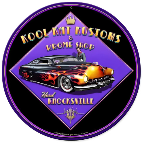Kool Kat Kustoms Metal Sign - 28" Round