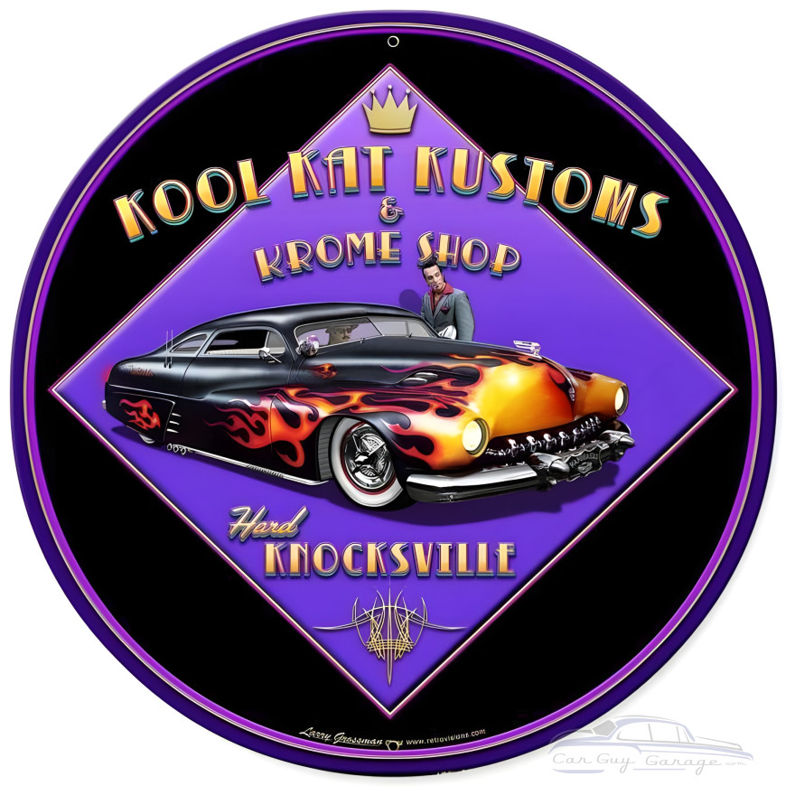 Kool Kat Kustoms Metal Sign - 28" Round