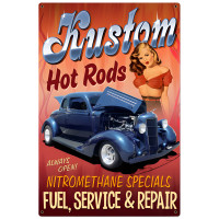 Kustom Hot Rods Metal Sign - 24" x 36"