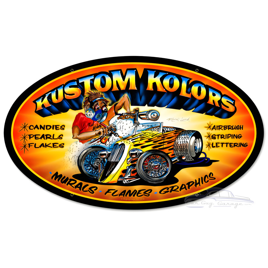 Kustom Kolors Metal Sign - 24" x 14"