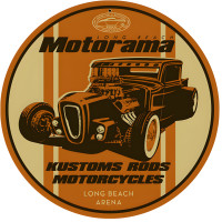 Kustom Rods Motorcycles Metal Sign - 14" Round