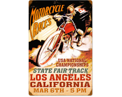 LA Motorcycle Races Metal Sign - 16" x 24"