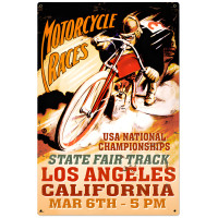 LA Motorcycle Race Metal Sign - 24" x 36"