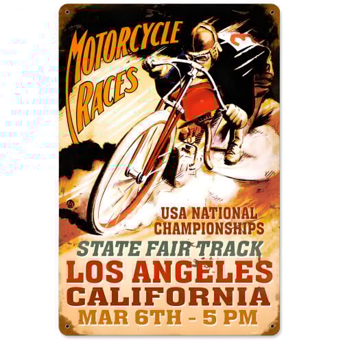 La Motorcycles Metal Sign - 18" x 12"