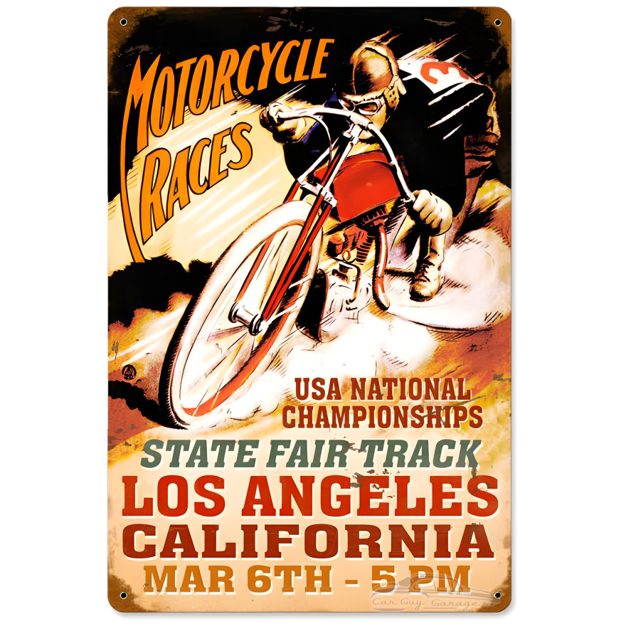 La Motorcycles Metal Sign - 18" x 12"