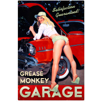 Large Grease Monkey Metal Sign - 24" x 36"
