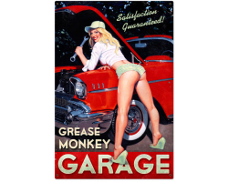 Large Grease Monkey Metal Sign - 24" x 36"