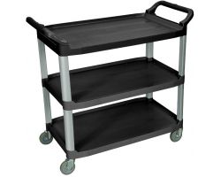 Large Black 3 Shelf Serving Cart