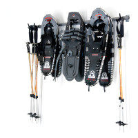 Snowshoe Wall Mount Rack with Pole Holders - 3 Pair Steel Organizer