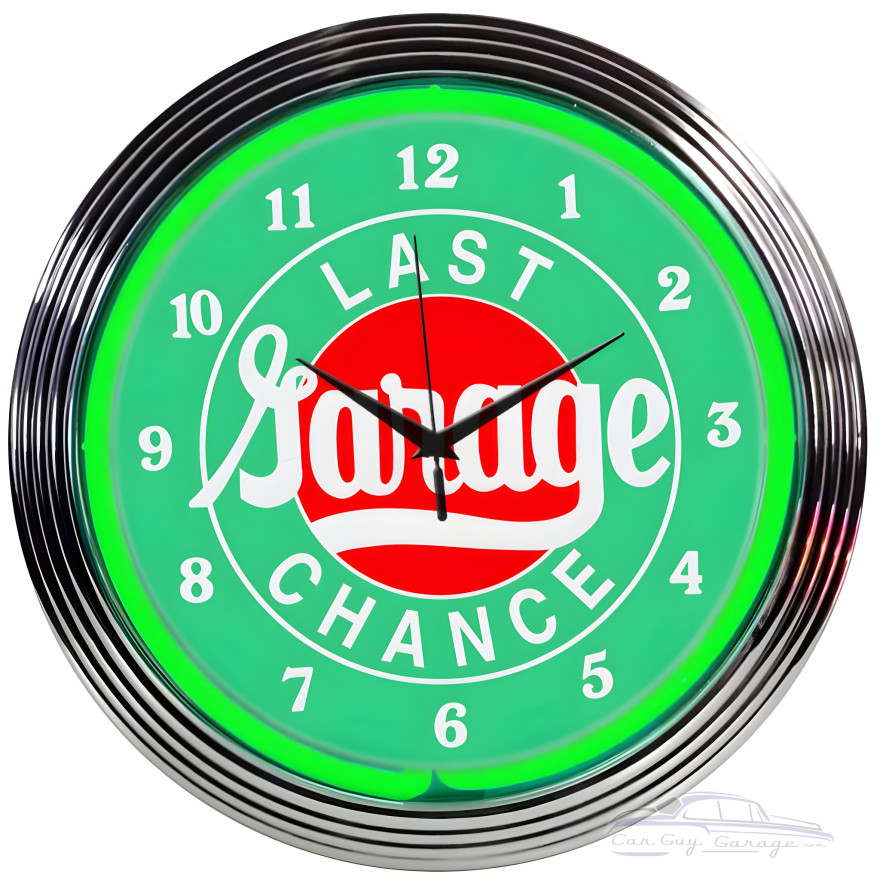 Last Chance Garage Neon Clock Last Chance Garage Neon Clock