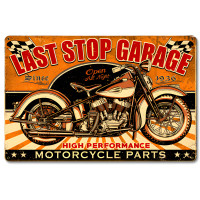 Last Stop Garage Metal Sign - 18" x 12"