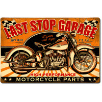 Last Stop Garage Metal Sign - 24" x 16"