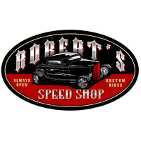 Late Night Speed Shop Personalized Metal Sign - 24" x 14"