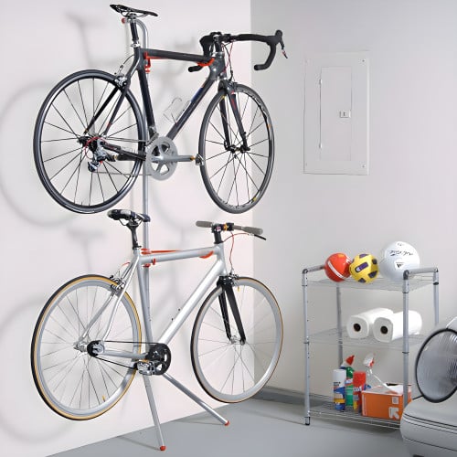 Leaning Two Bike Gravity Rack