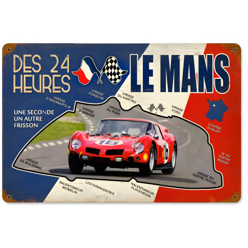 Le Mans 24 Hour Metal Sign - 18" x 12"