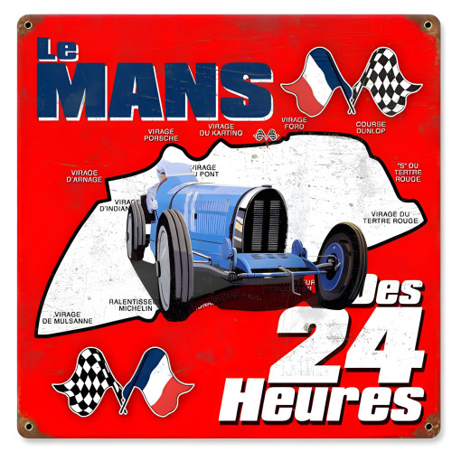 Le Mans Metal Sign - 12" x 12"