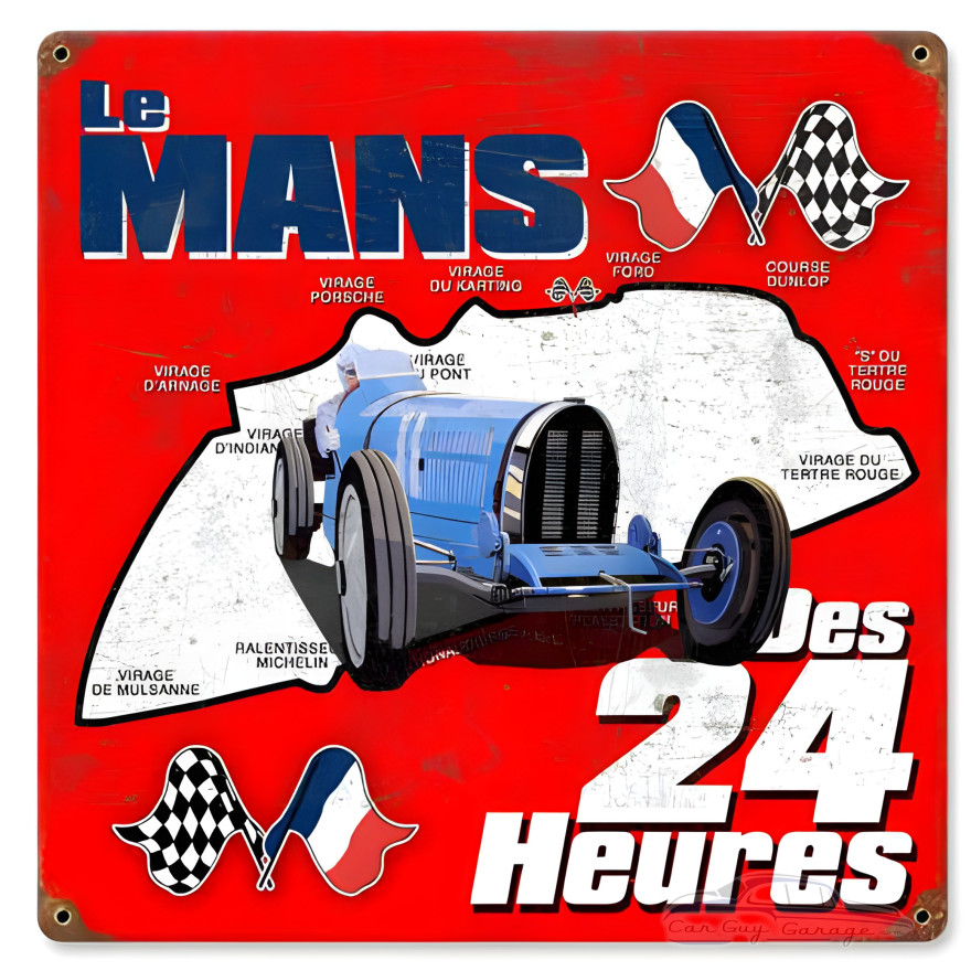 Le Mans Metal Sign - 12" x 12"