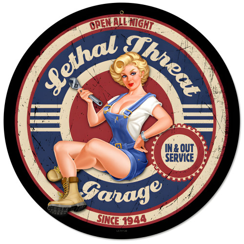 Lethal Garage Metal Sign - 14" Round